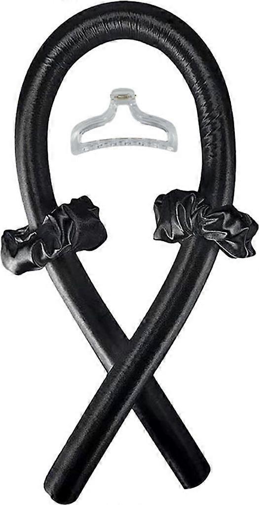 Black Heatless Curling Headband, Soft Foam, for Long Hair, Natural Curls