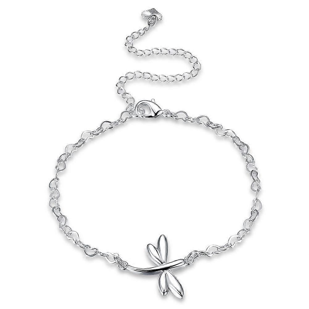 925 Sterling Silver Anklet with Adjustable Double Water Droplets Pendant, Cubic Zirconia, Hypoallergenic Jewelry for Women