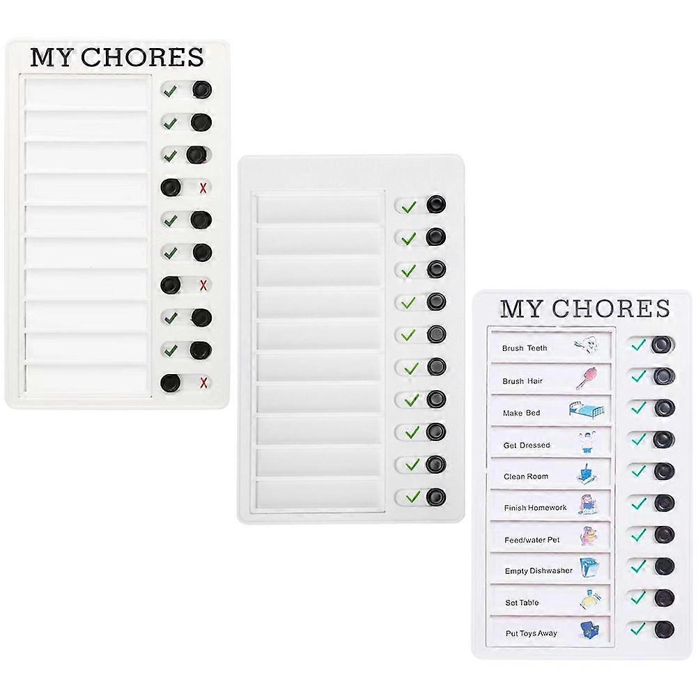 Reminder Chart for Students Daily Visual Schedule Planning Sliding Punch Design 20X12CM 3Pcs