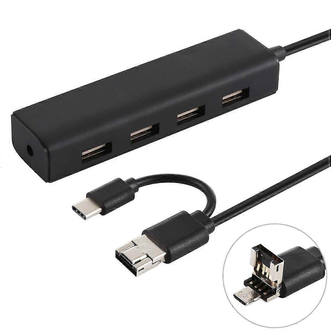 Type-C + Micro USB + 4 x USB 2.0 Ports HUB