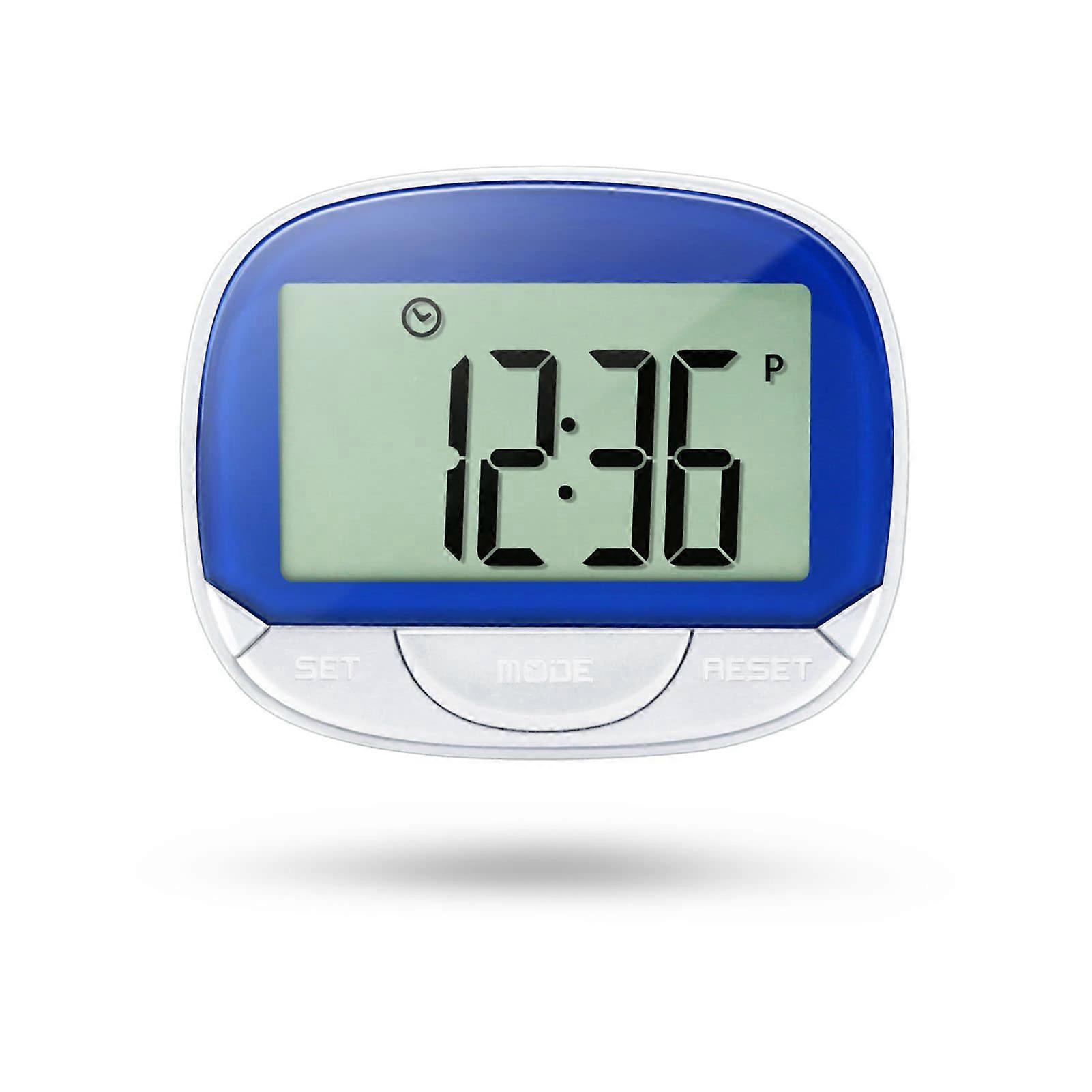 Pedometer Step Counter with Distance and Calories Tracking, Portable Fitness Tracker with Time Display in Blue Color