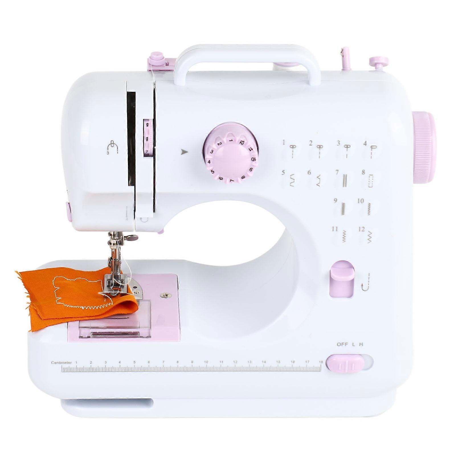 Macchina da cucire multifunzionale per uso domestico regolabile 2 velocità 12 punti Pedale Luce LED con kit da cucito da 172 pezzi con accessori in pelle 