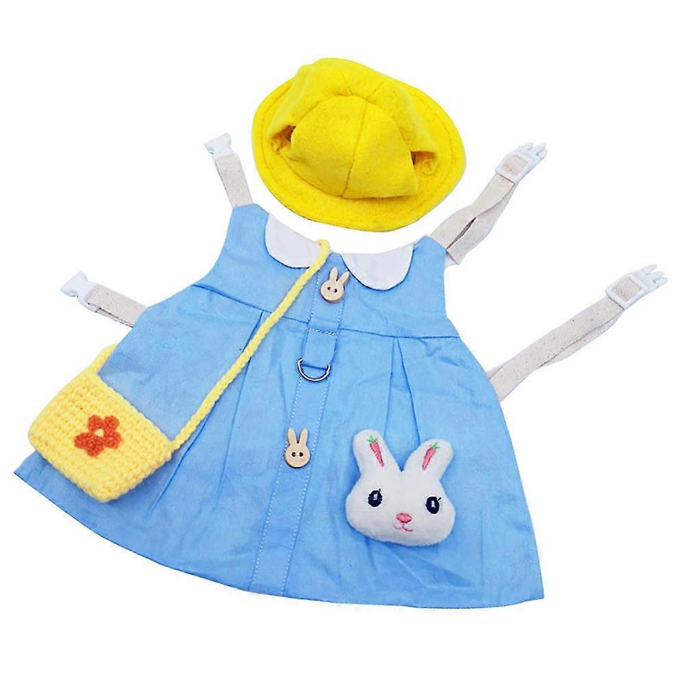 Rabbit Costume Suit Pet Rabbit Clothing Harness Set Assorted Color Breathable For Everyday Walk 1Set