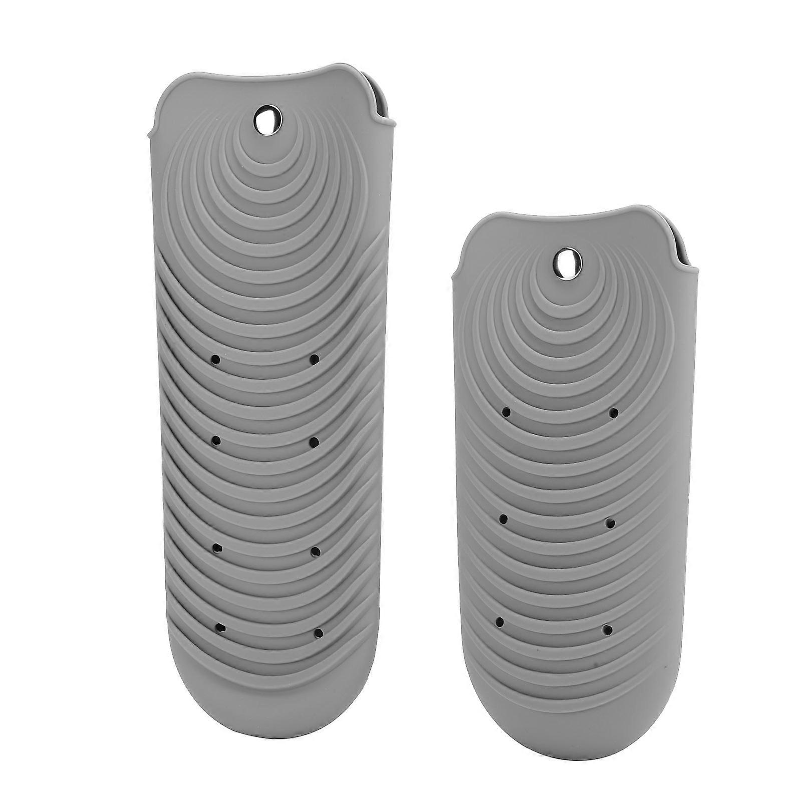 الشعر مستقيم الحقيبة سيليكون حقيبة تخزين مقاومة للحرارة الشعر الحديد حصيرة غطاءرمادي