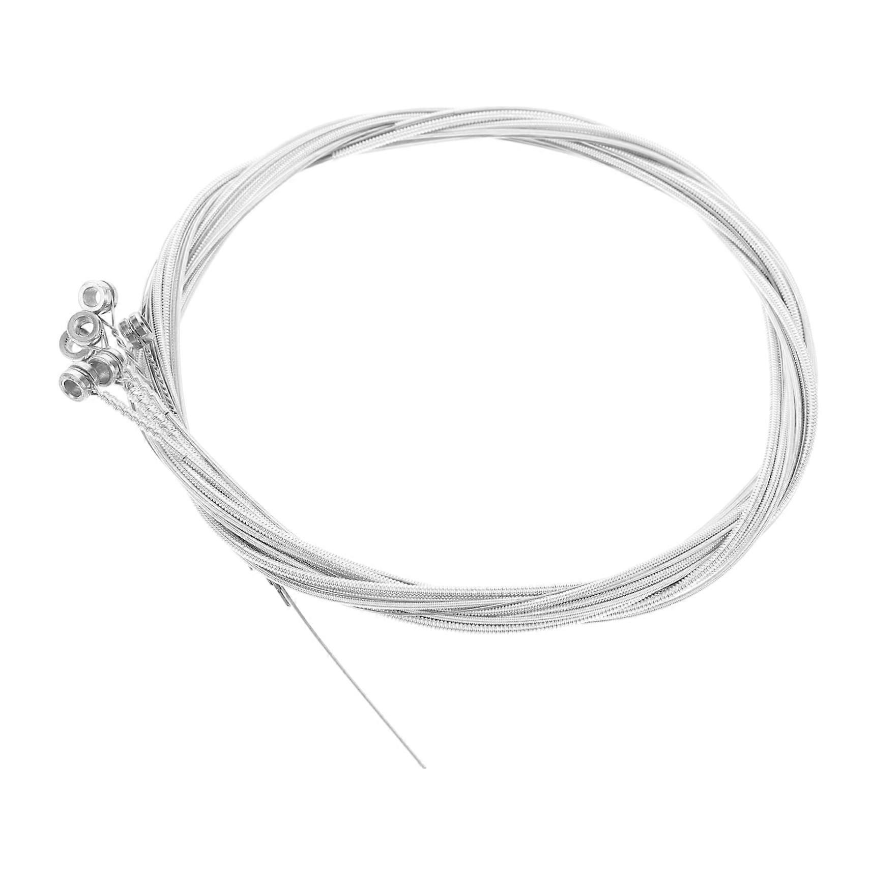 6 silver acoustic and classical guitar strings, durable replacement strings with rich tone and easy installation for musicians of all levels.