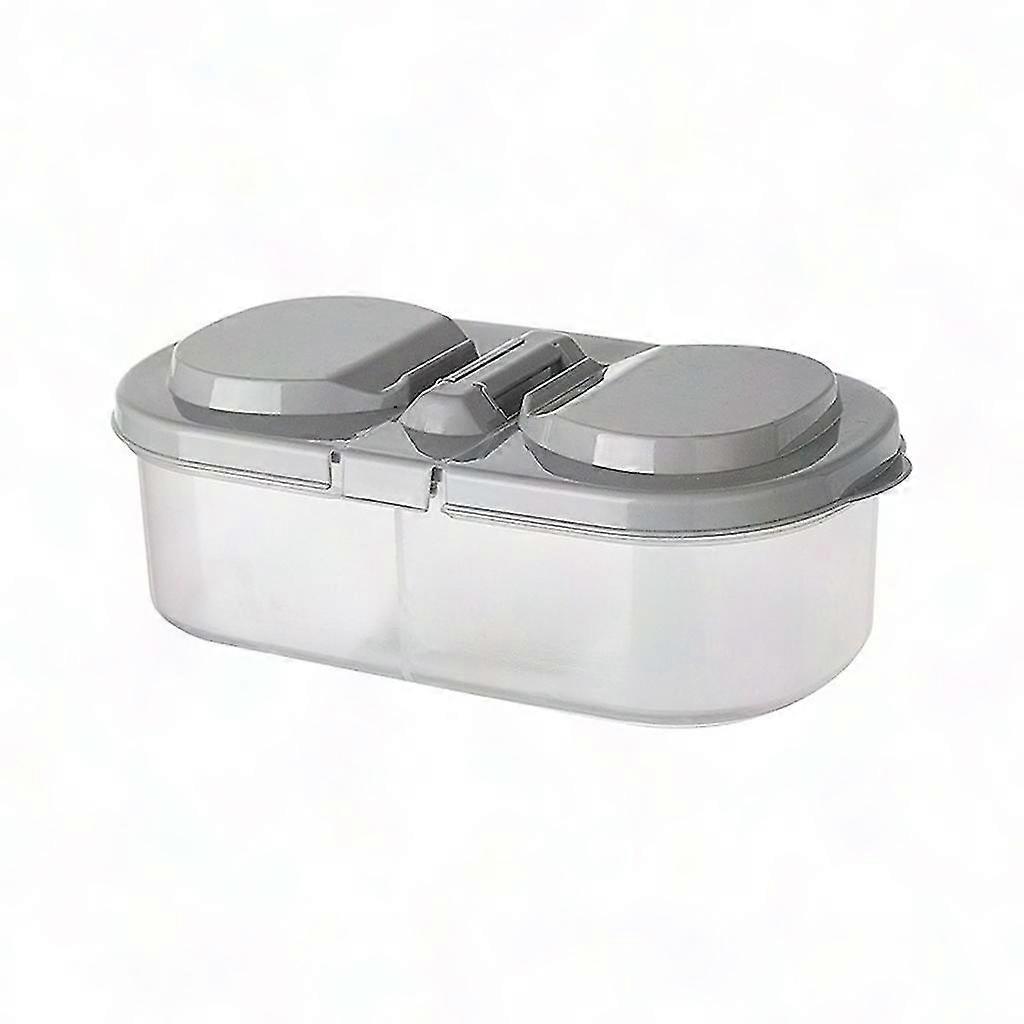 Dual Compartment Lunch Container for Meals, Snacks & Produce - Stackable Fridge Organizer Box