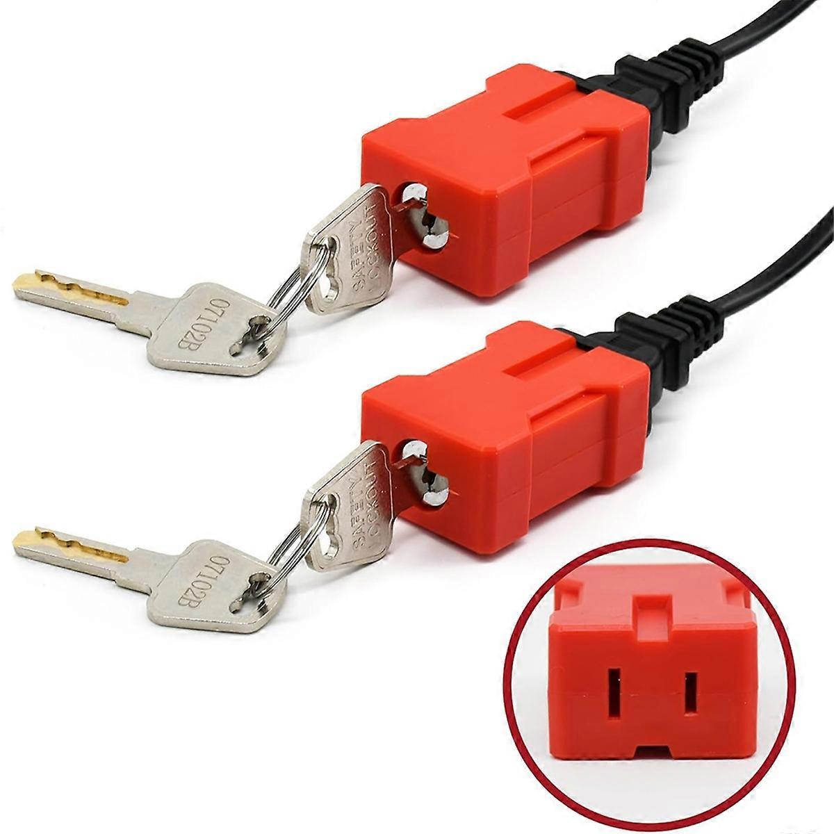 Plug Lock Electrical Cord Plug Lockout Device 2 Pack Outlet Locking Safety Lock Fits Electrical Shu