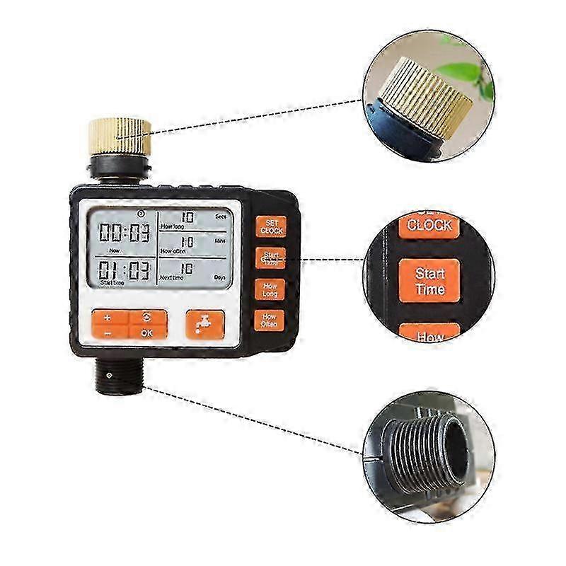 ZENGO Automatic Watering Timer, Programmable Digital Hose Faucet Timer Smart Sprinkler Irrigation Sprinkler System Controller