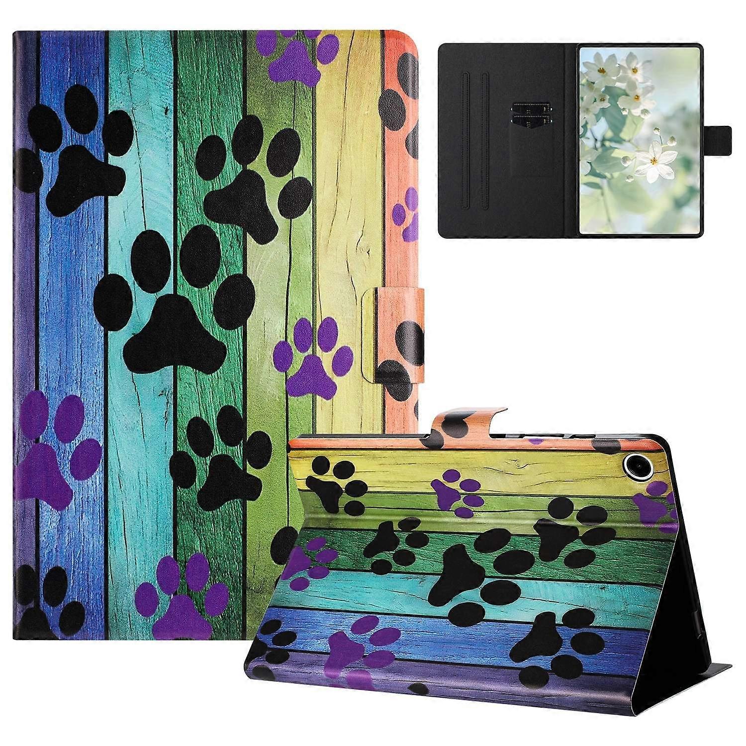 For Samsung Galaxy Tab A9+ SM-X210 / X216 / X218 Case Pattern Printed Stand Litchi Texture Leather T