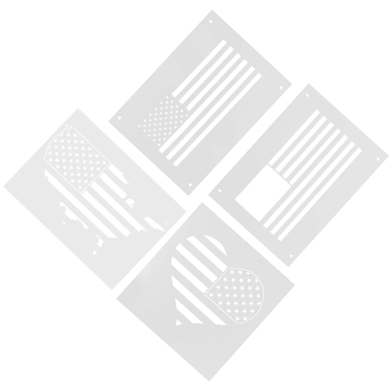 Stencil Template Wall Stencil Large Pattern Hollowed Out Design For Office Decoration Beige 4Pcs