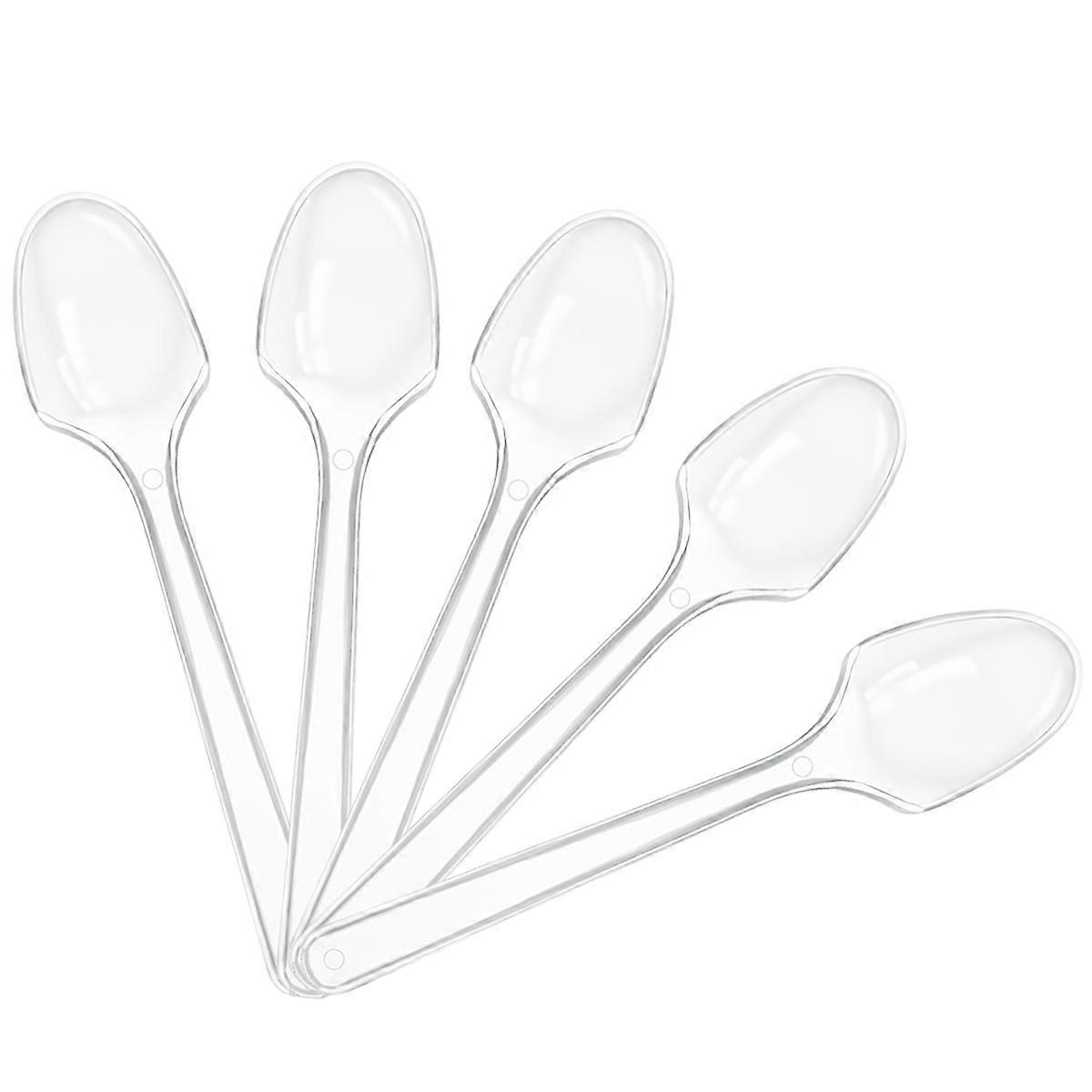 Tasting Mini Spoons Clear Plastic Spoons For Ice Cream In 12.00X2.30X0.70CM 100Pack