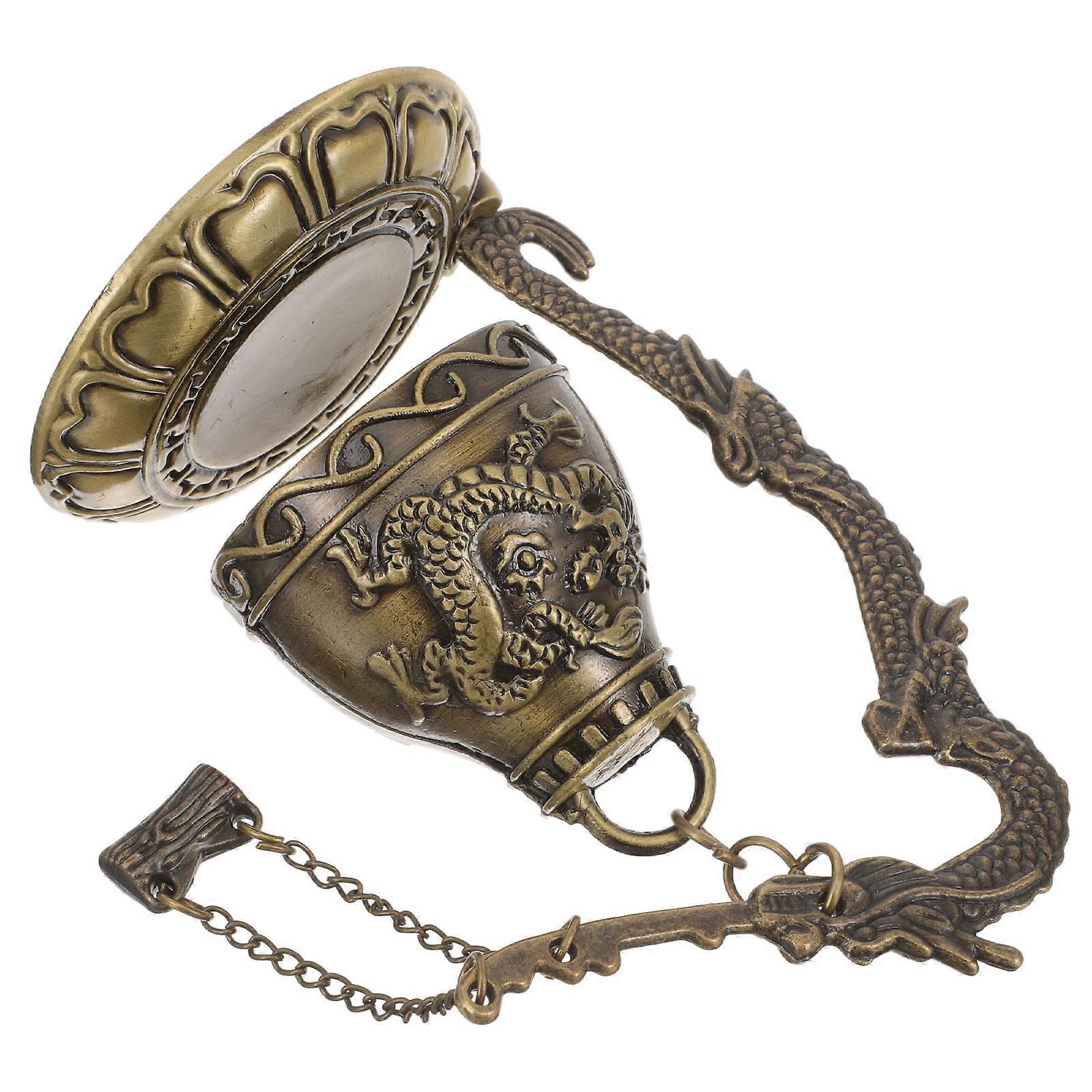 Golden Dragon Pattern Alloy Bell Ornament for Home Decoration with Craftsmanship and