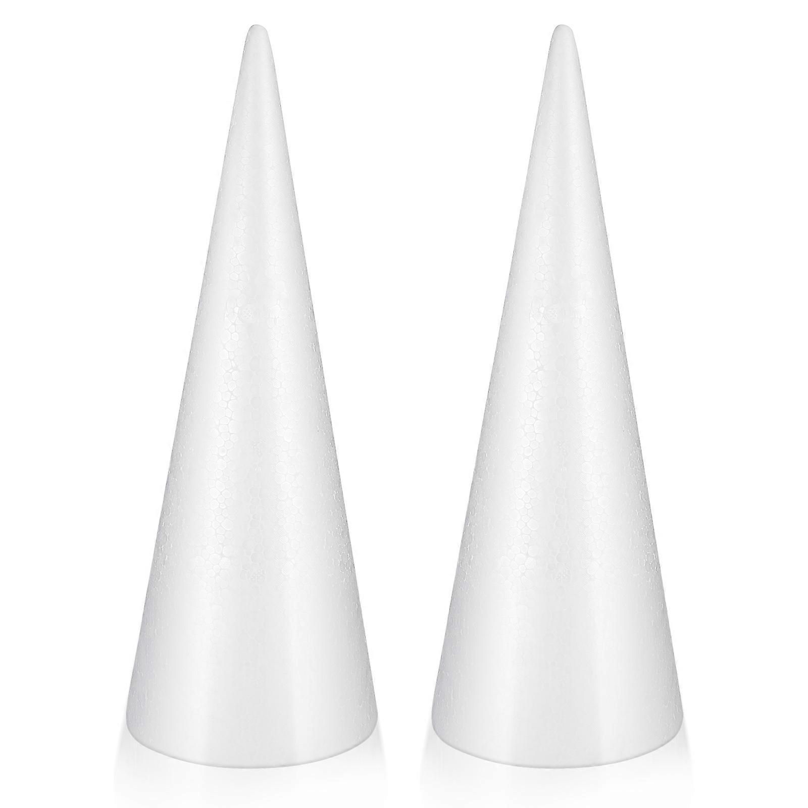 Cone Shaped Polystyrene Foam Craft Supplies for DIY Decorations, Handmade Centerpieces, Creative Painting & Parent Child Activities (2pcs)