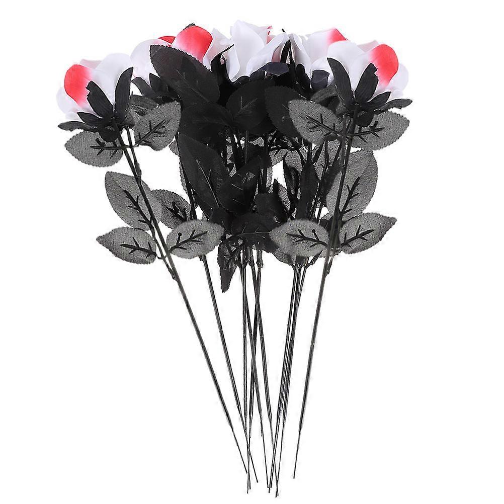 Halloween Eyeball Rose Flower Decoration Prop Made of Polyester for Creepy Party Decor Assorted Color