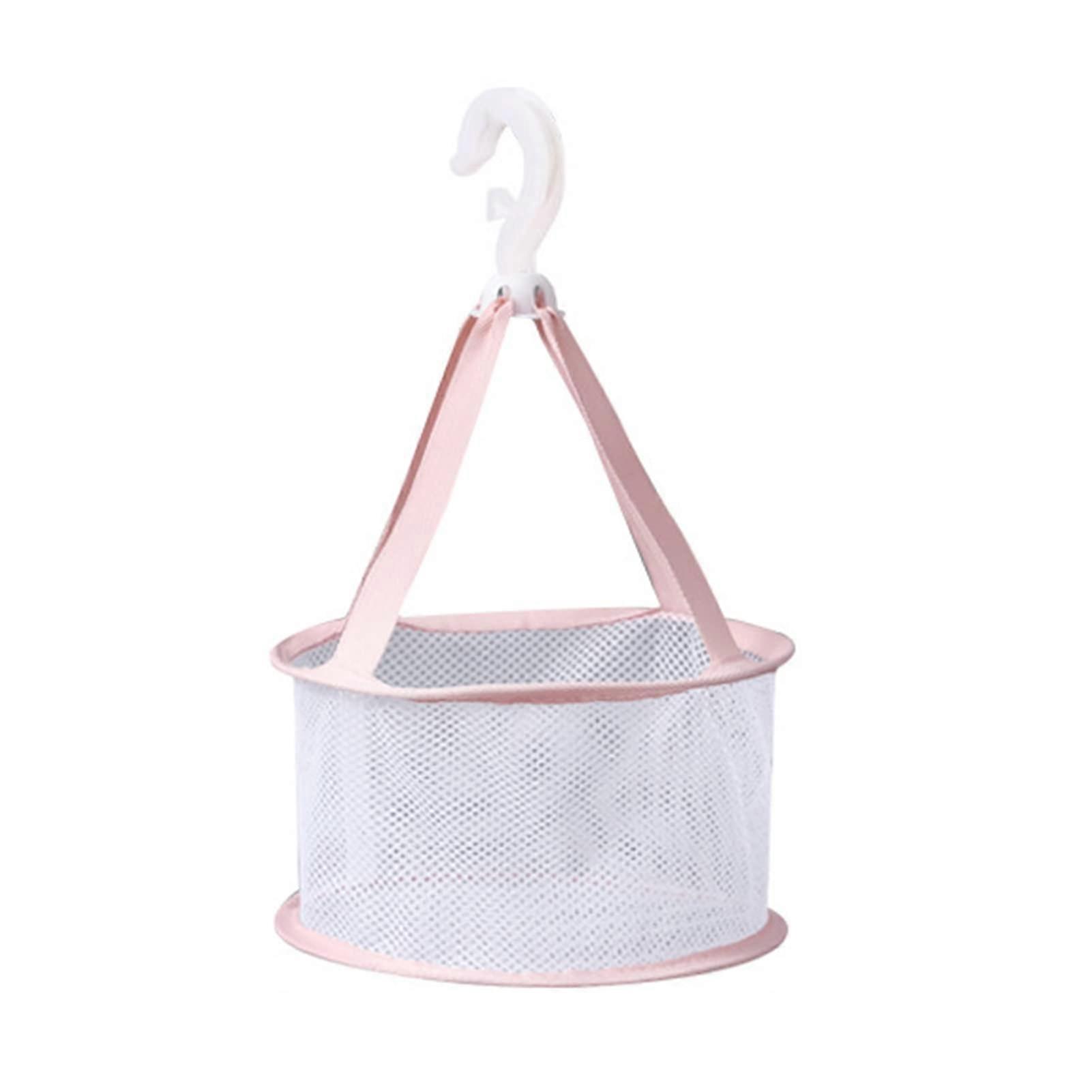 Makeup Brush Net Basket - Hanging Drying Net For Makeup Brushes And Sponges - Rose Pink Mesh Cosmetic Drying Rack