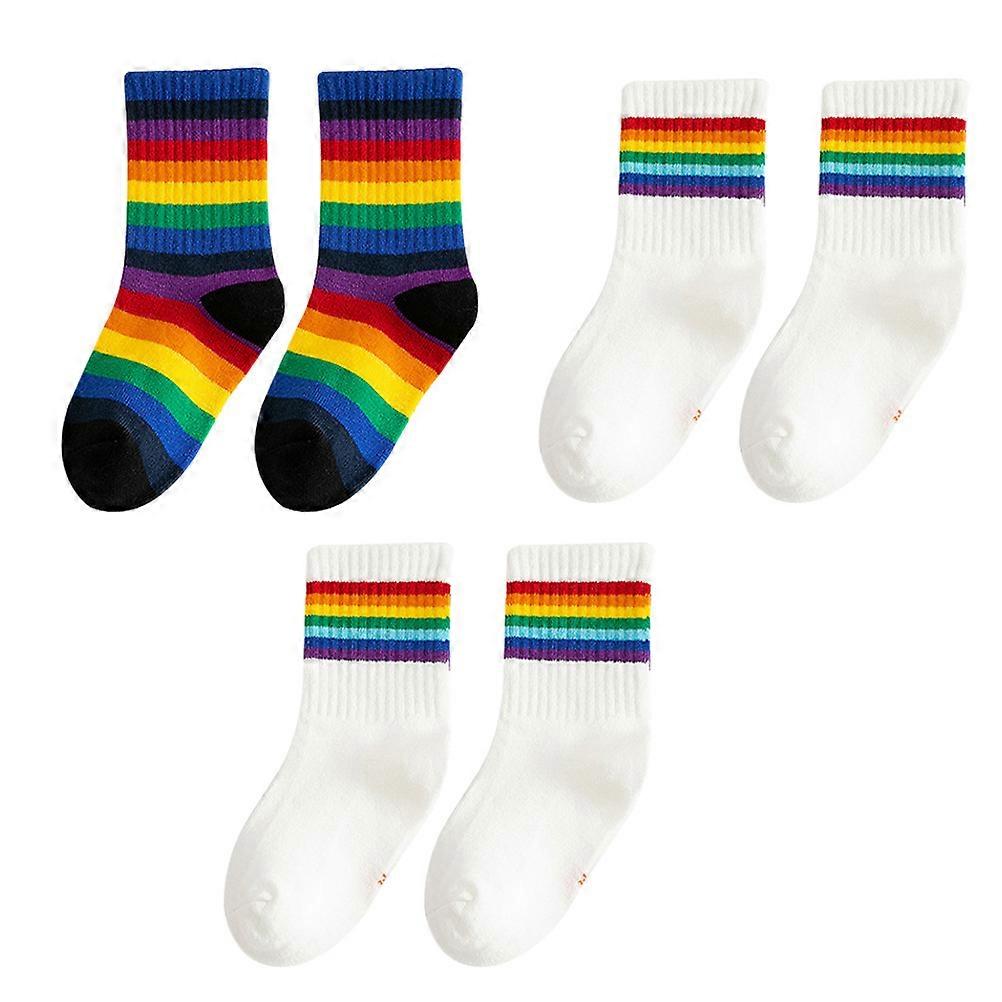 Elastic Durable Cotton Socks Mid-Length Stockings Soft Comfortable 3 Pairs