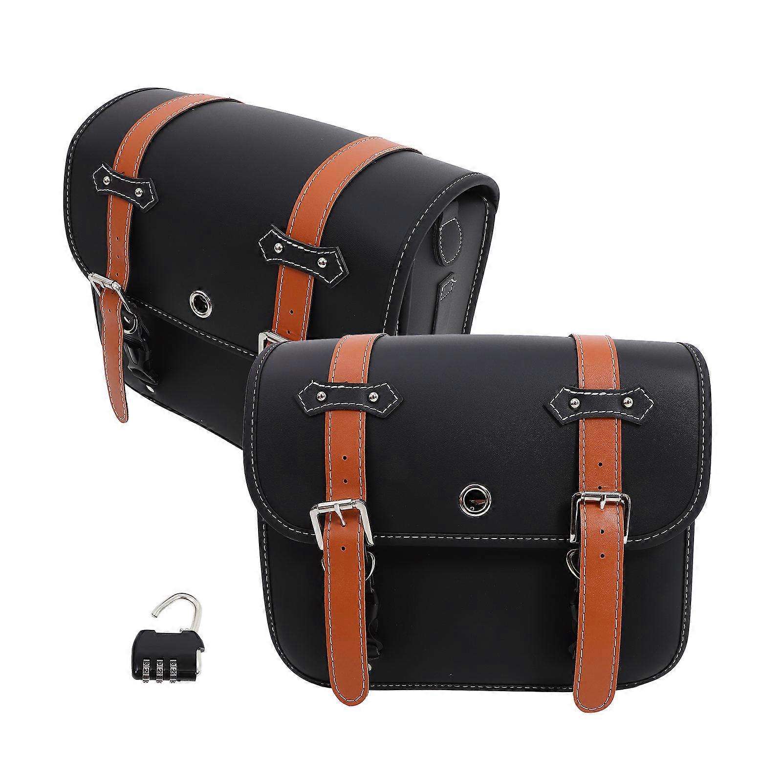 2 Pcs Universal Motorcycle Side Tool Bags Front Fork Saddlebags