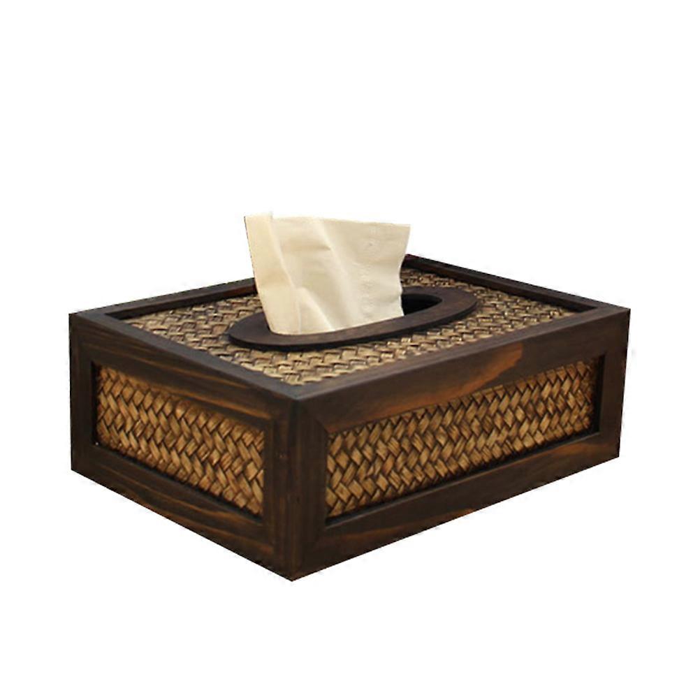 Dark Brown Wooden Tissue Box for Home Hotel Use Quality Craftsmanship Elegant Rustic Design 7 x 4.5