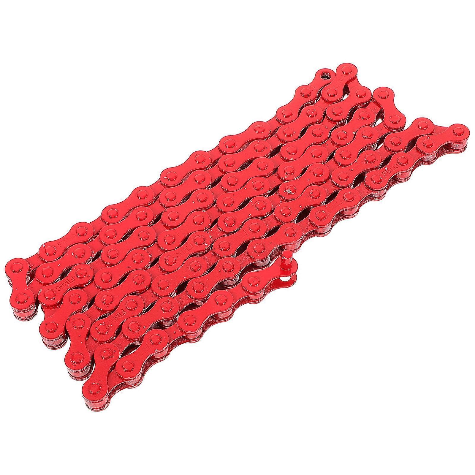 Red Chain Bicycle Accessory Sturdy Steel Replacement For Cycling Racing 1Set