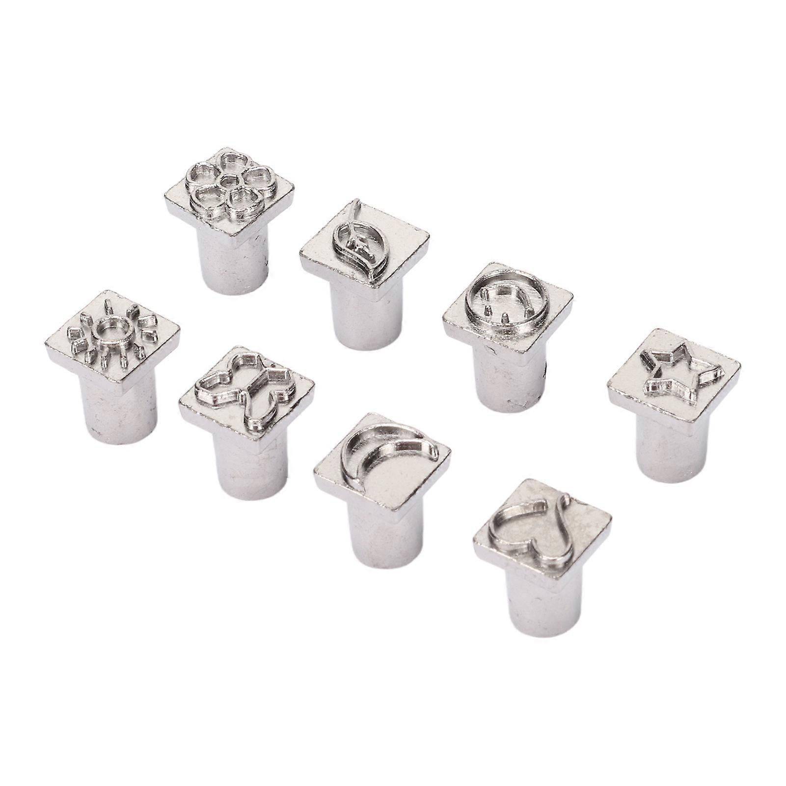 Leather Pattern Punch Set 8 Patterns Clear Print Ergonomic Grip Single Pole Alloy Steel DIY Stamping Punch Tools