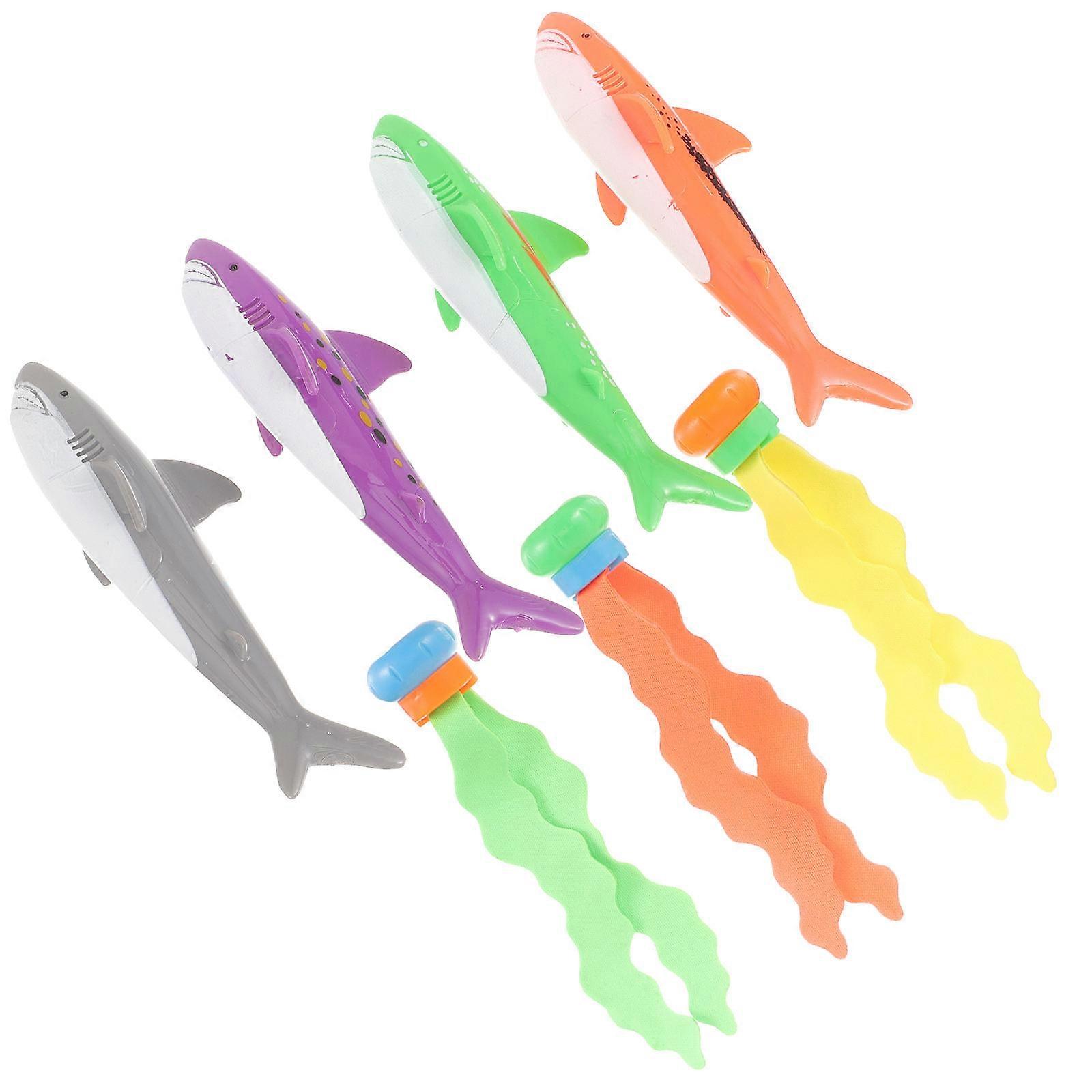 Adorable Diving Toy For Toddlers Shark Shape Multi-Function Pool Supply Assorted Color 7-Pcs