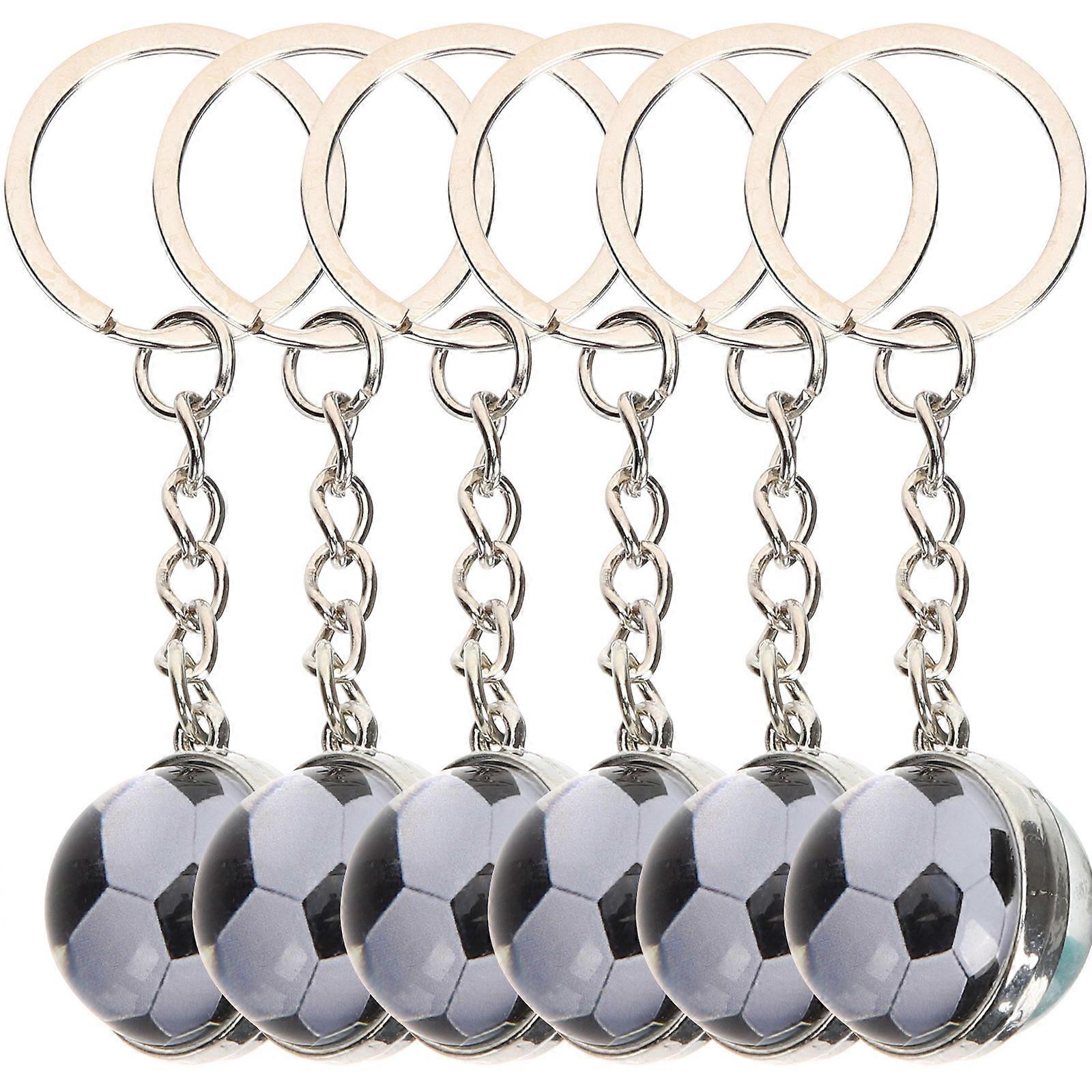 Soccer Keychain for Boys with Durable Alloy and Glass Material Great for Bag Backpack or Car Keys Silver Color