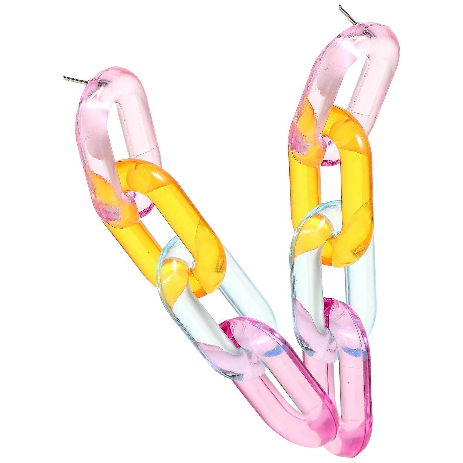 Here's a refined and engaging product description for your **Fashionable Acrylic Paperclip Chain Drop Earrings**:
✨ **Fashionable Acrylic