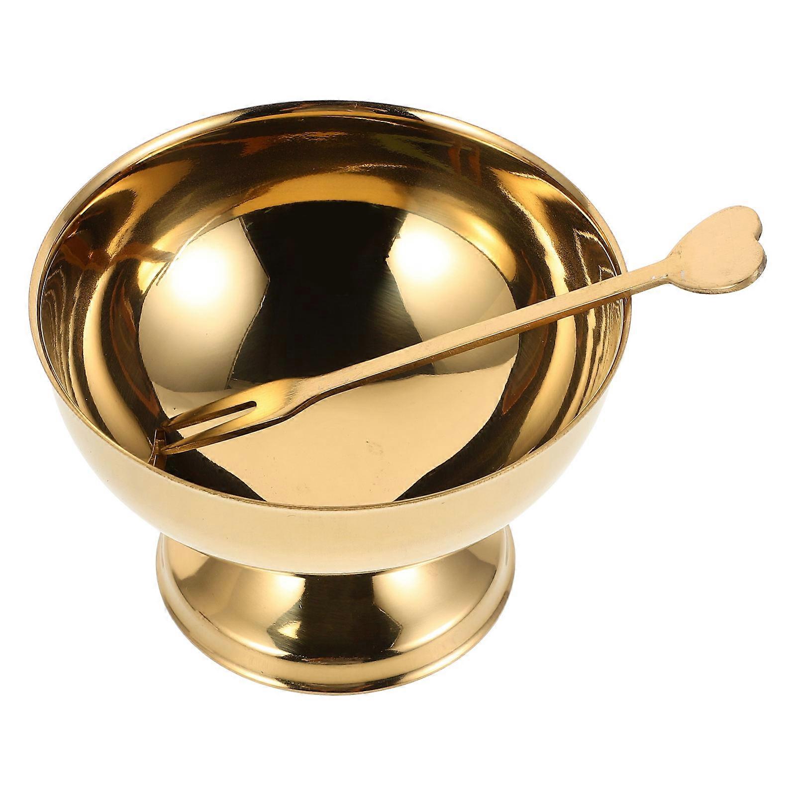 Small Footed Dessert Bowl for Home Use Stainless Steel Ice Cream Bowl Reusable Cup for Ice Cream Fruit and Salads 130ML