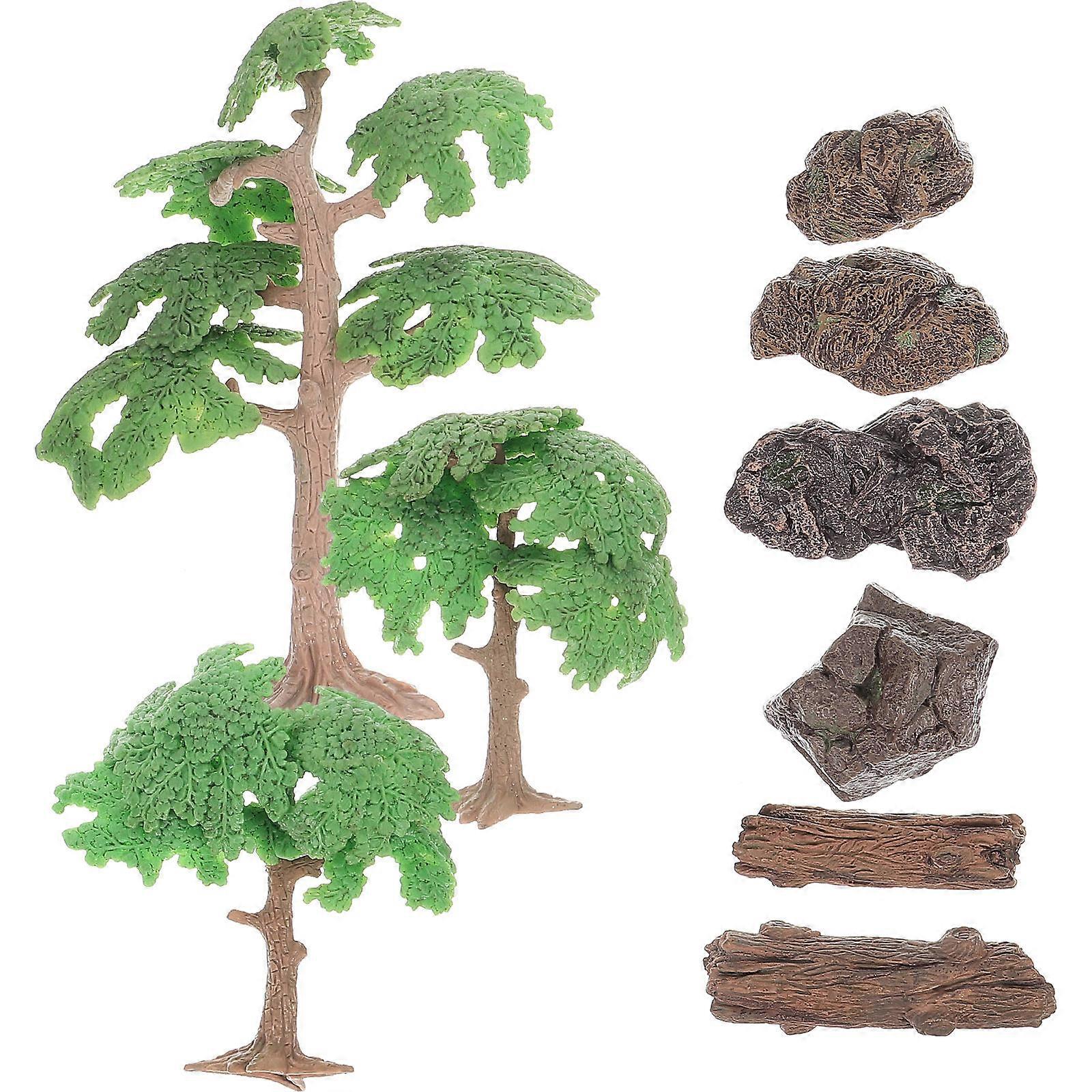 Mini Garden Ornaments Artificial Tree Stump Decor Resin Miniature Gardening Props Assorted Color