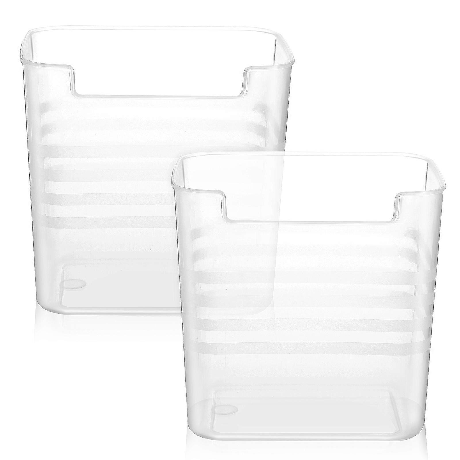 Transparent Plastic Refrigerator Organizer Boxes for Kitchen Use Expandable Vertical Storage 2 Pieces