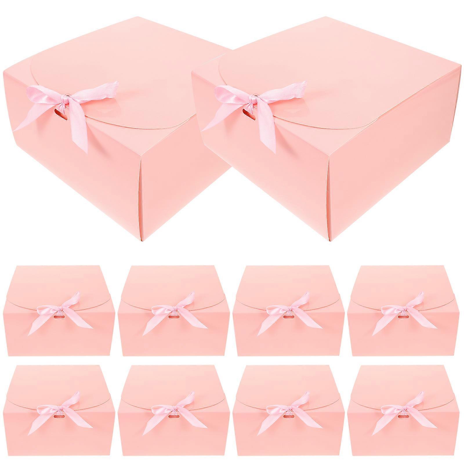 Portable Cake Box Small Cake Containers With Lids Baking Container Families Anniversary .9×7.9×3.9In 10Pcs