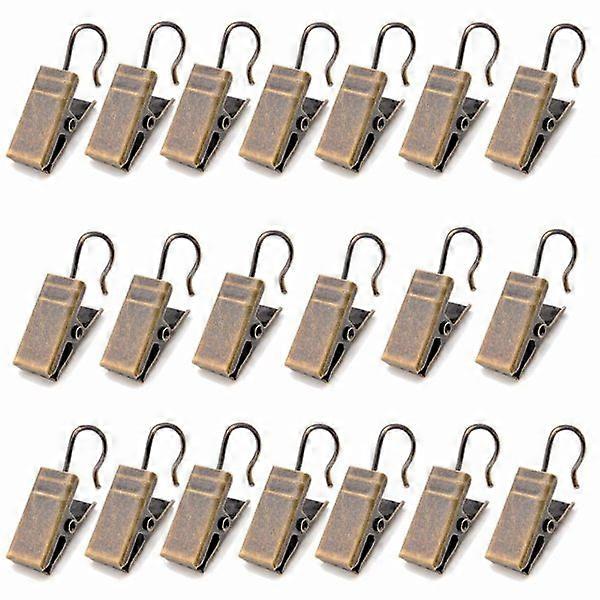 20 curtain clips with hook - Antique brass