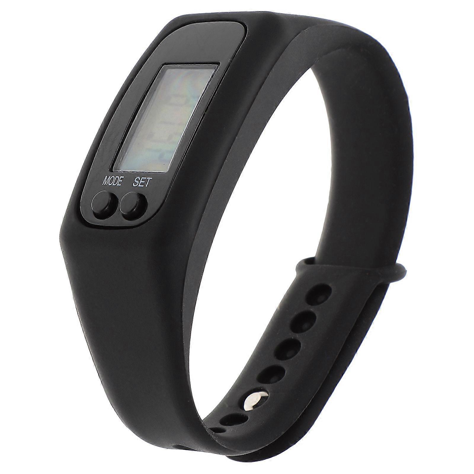 LCD Display Digital Smart Plastic Pedometer Bracelet Waterproof Single Functional Walking Distance Run Step Watch Counter