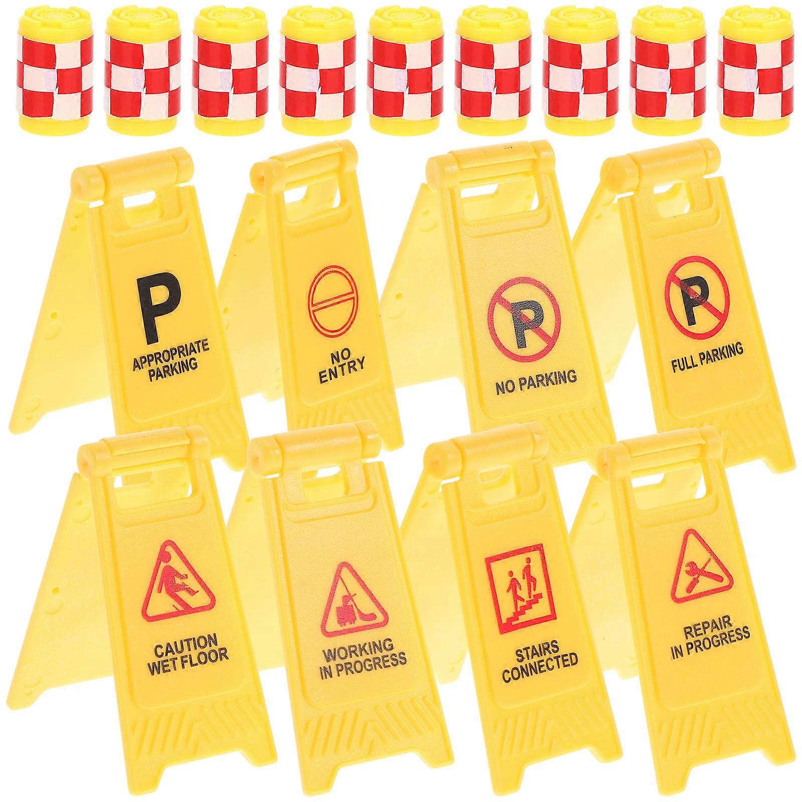 16Pcs Traffic Anti-collision Barrels Toys for Kids in Assorted Color Made of ABS Material