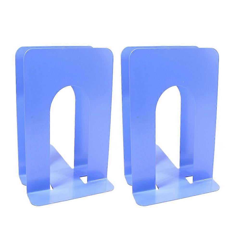 Blue Iron Bookends Set of 4 for Organizing Books Magazines in Home Office or Classroom