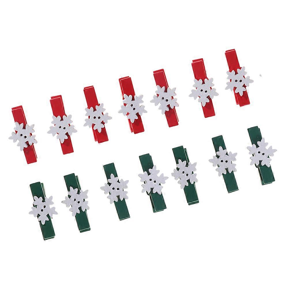 Snowflake Clips Wooden Design Home Decor Craft Supplies For Girls 100Set