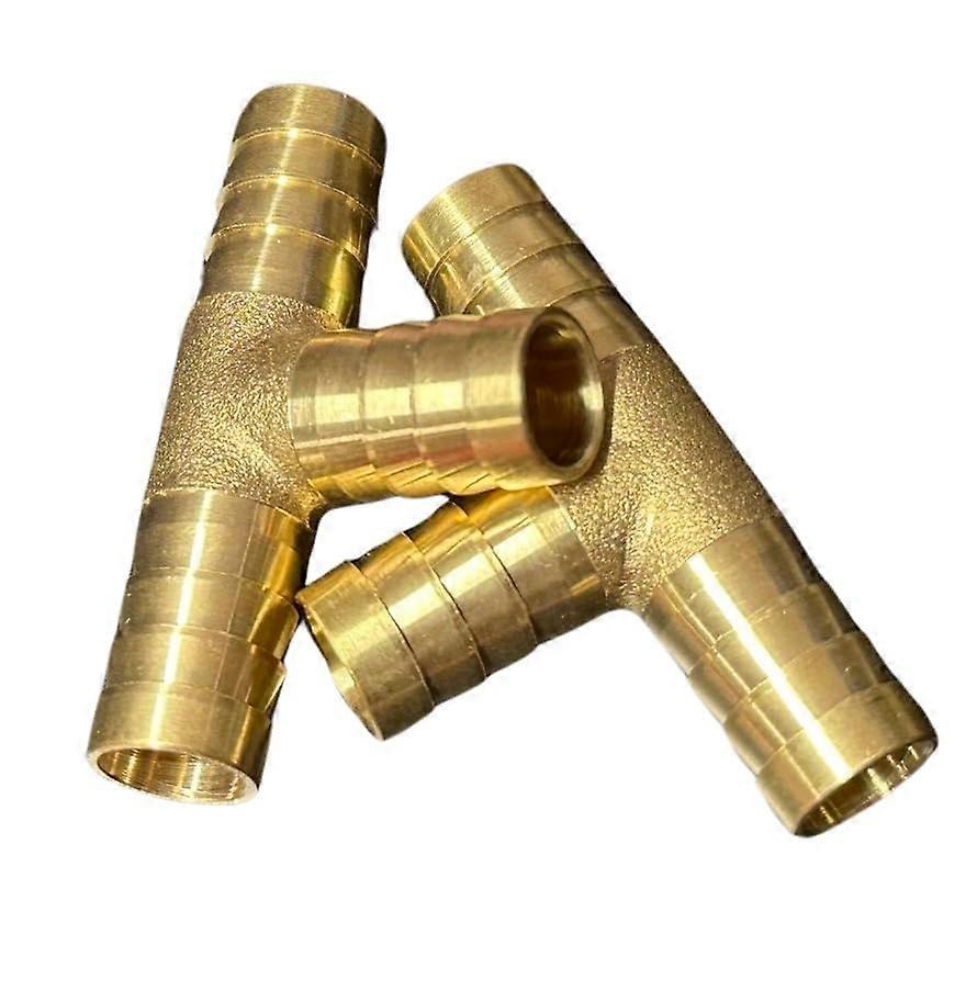 T-Hose Connectors 12mm Brass Adapter for Hose Connection, 2-Pack, Durable and Leak-Resistant