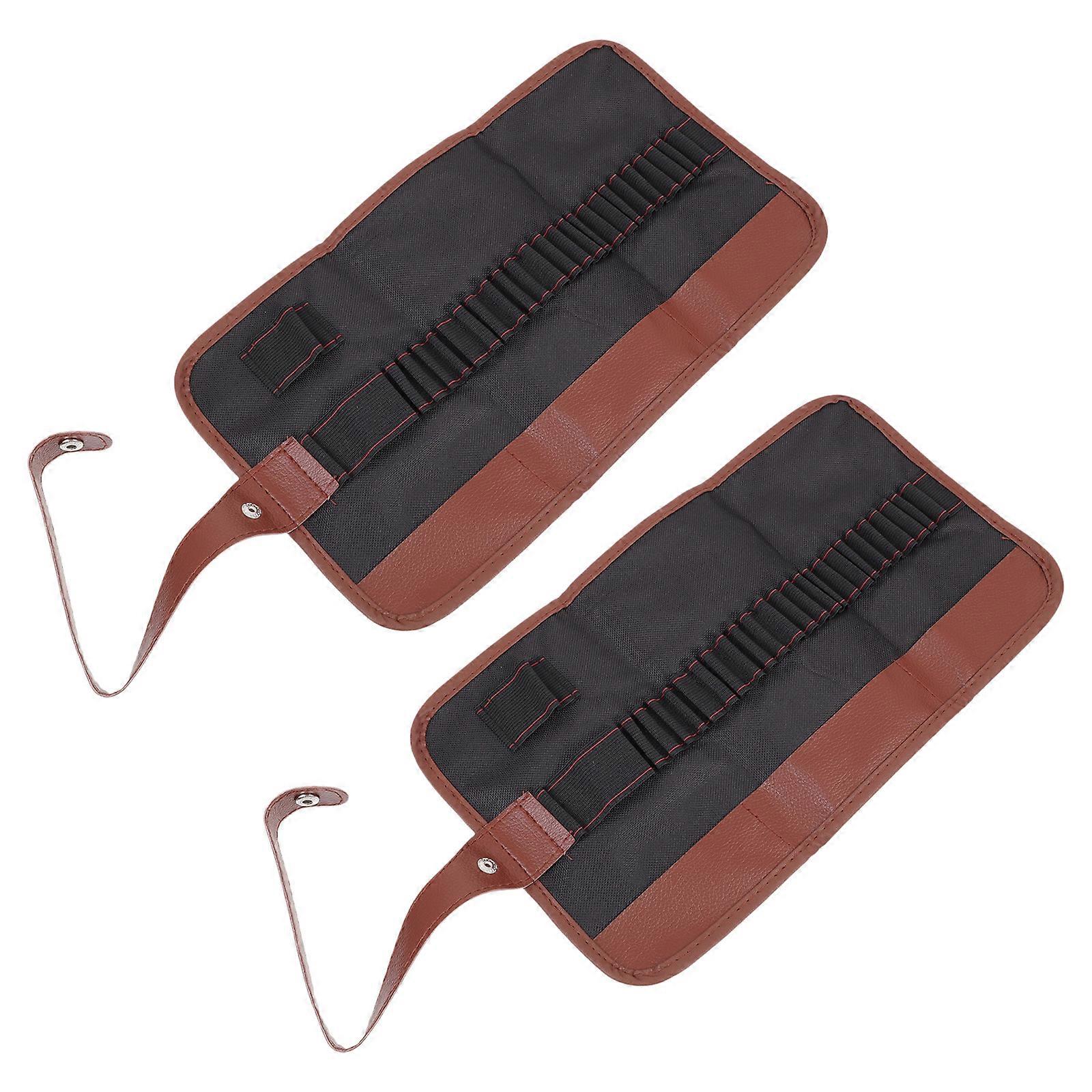 Pencil Rolling Bag 2Pcs Canvas Pencil Organizer Storage For Artists Simple Design 35.00X20.00X0.50CM