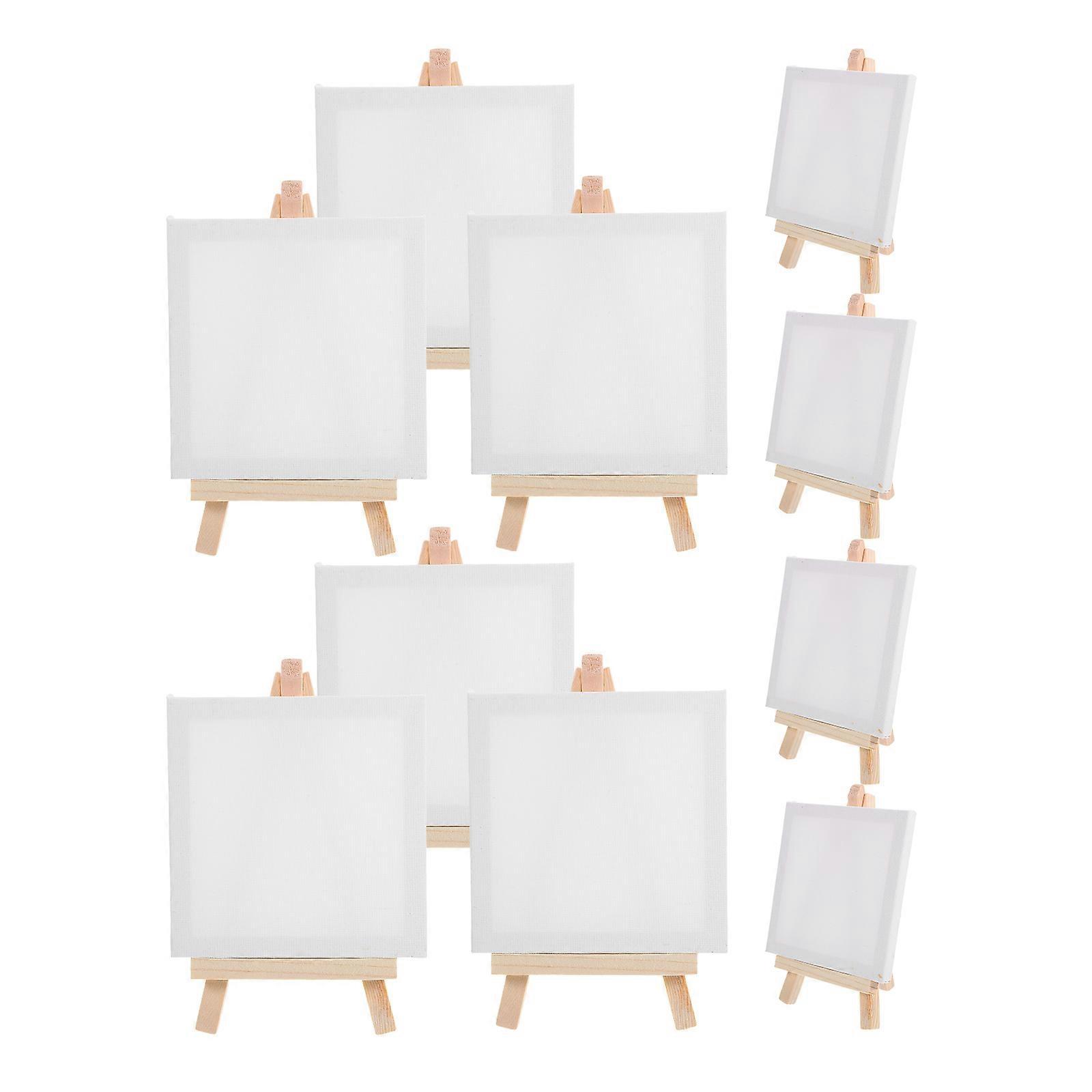 Small Canvas and Easel Set for Home Decorative Painting Projects with Wood and Paper Materials Multi Color 12pcs