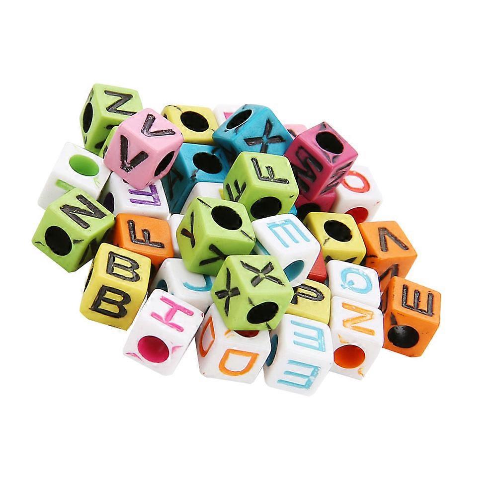 200pcs Acrylic Cube Alphabet Beads for DIY Jewelry Making – Smooth, Durable Craft Supplies for Bracelets & Necklaces