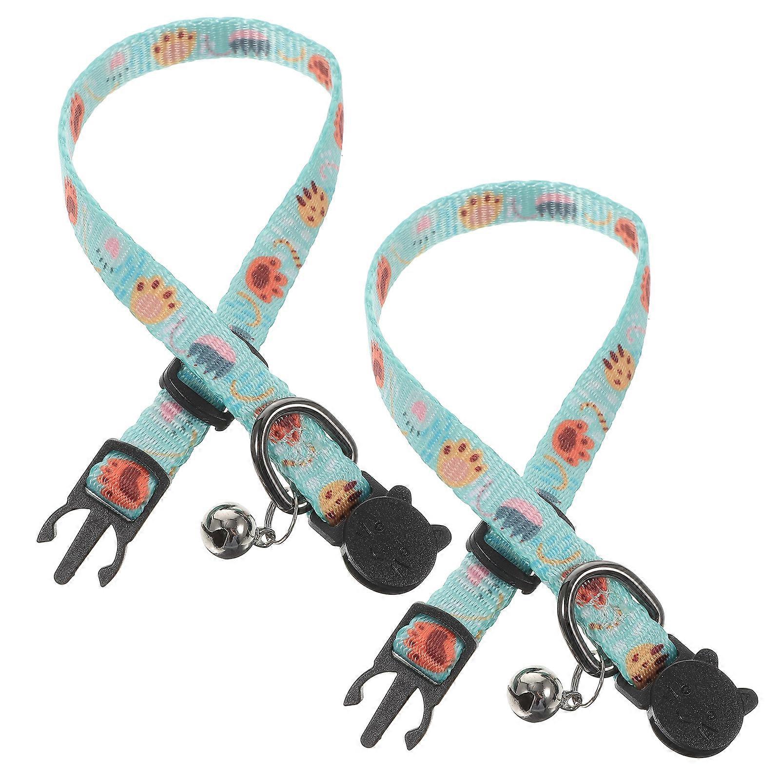 Chic Design Breakaway Cat Collar With Bell For Pet Cats 19-28cm Adjustable Size 2Pcs