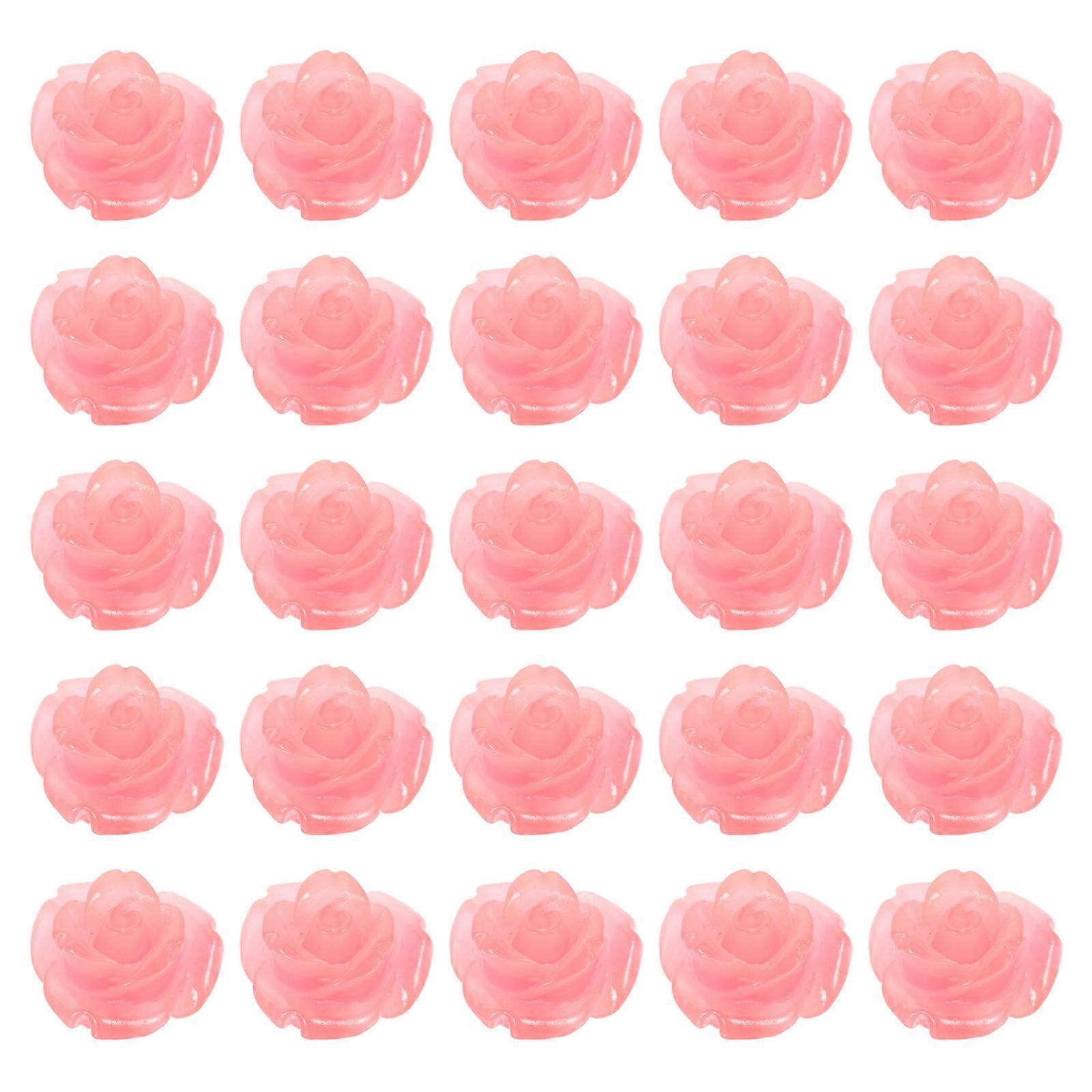 DIY Jewelry Making Charms 50Pcs Rose Beads Watermelon Red Round Practical Gift Ideal For Friends Who Like DIY Crafts