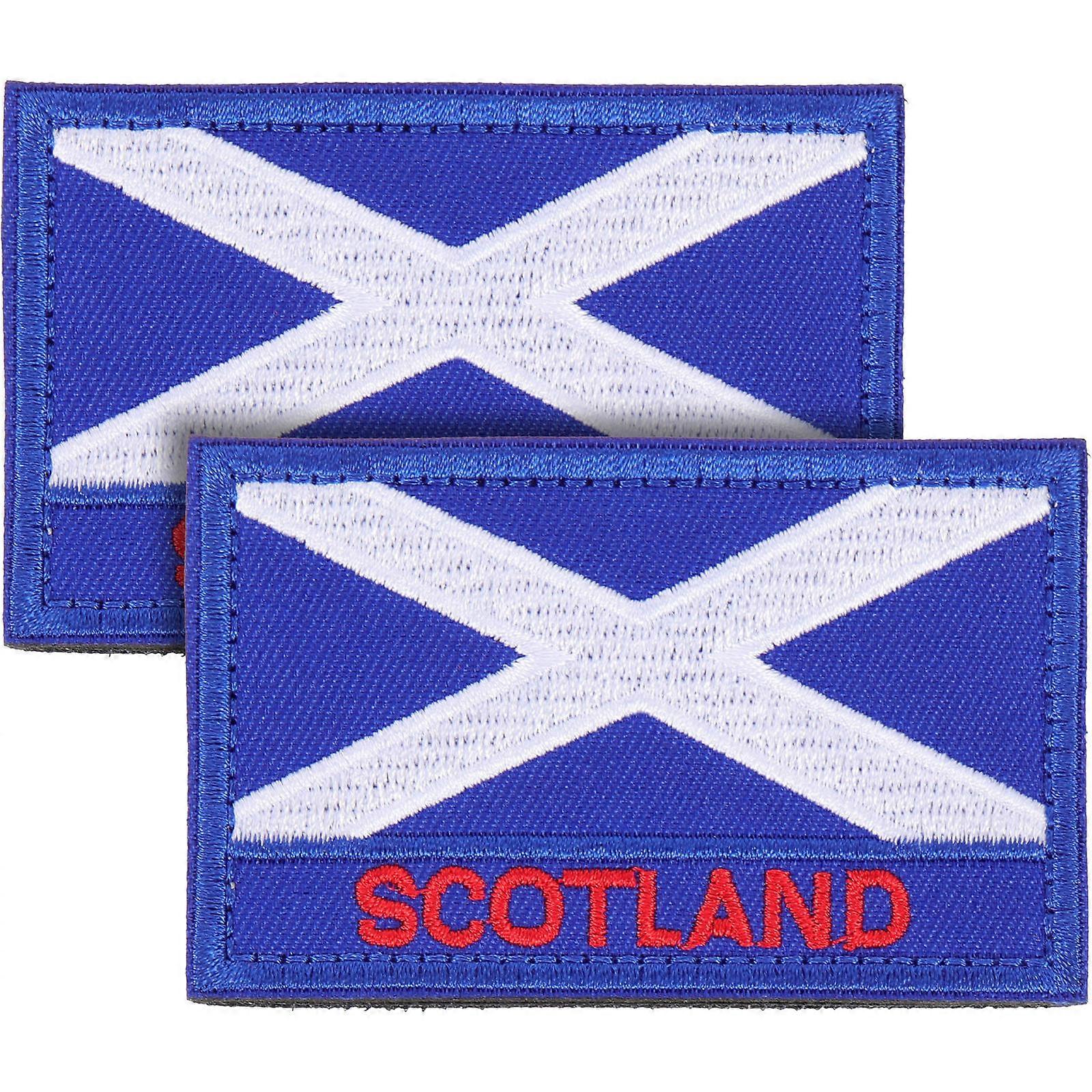 Durable Reusable Scotland Flag Patch For Designed For Hats Jackets 8.00X5.00X0.30Cm Decorative 2Set
