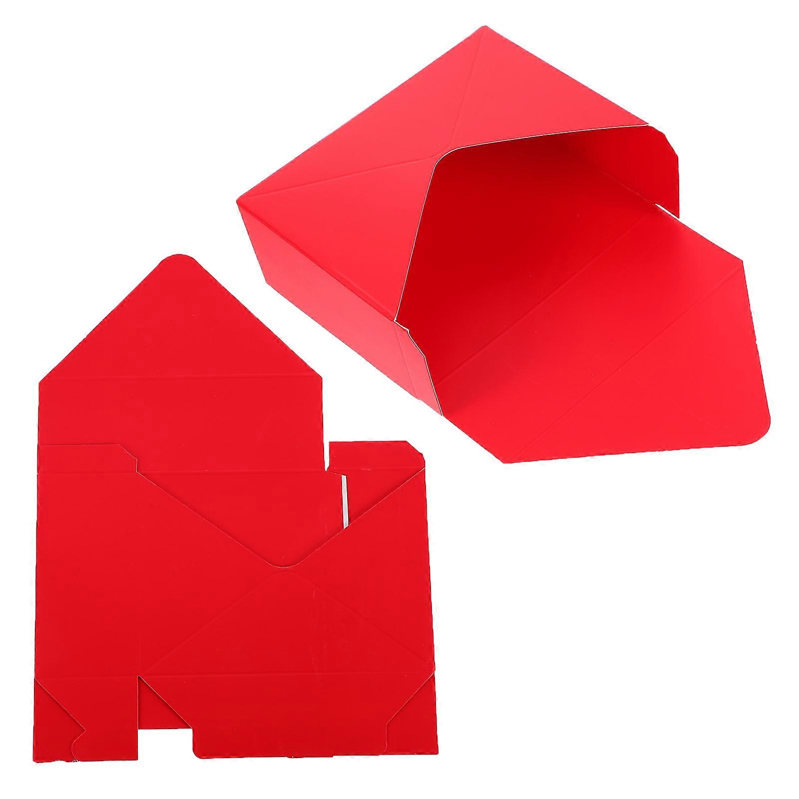Elegant Envelope Shaped Bouquet Boxes for Flowers Made of Paperboard Red Color 2Pcs