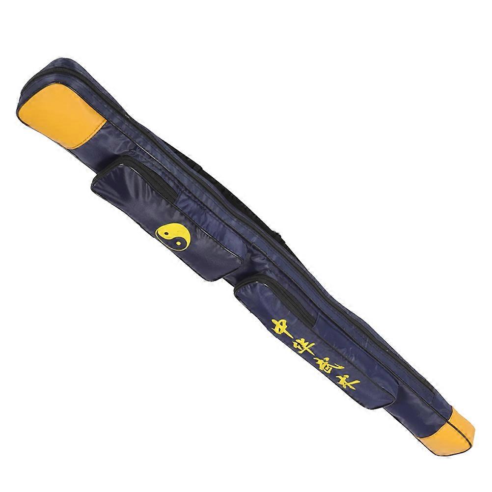 Double Layer Taichi Carrying Bags Rectangular Storage Case For Sword Protection Dark Blue 1Set