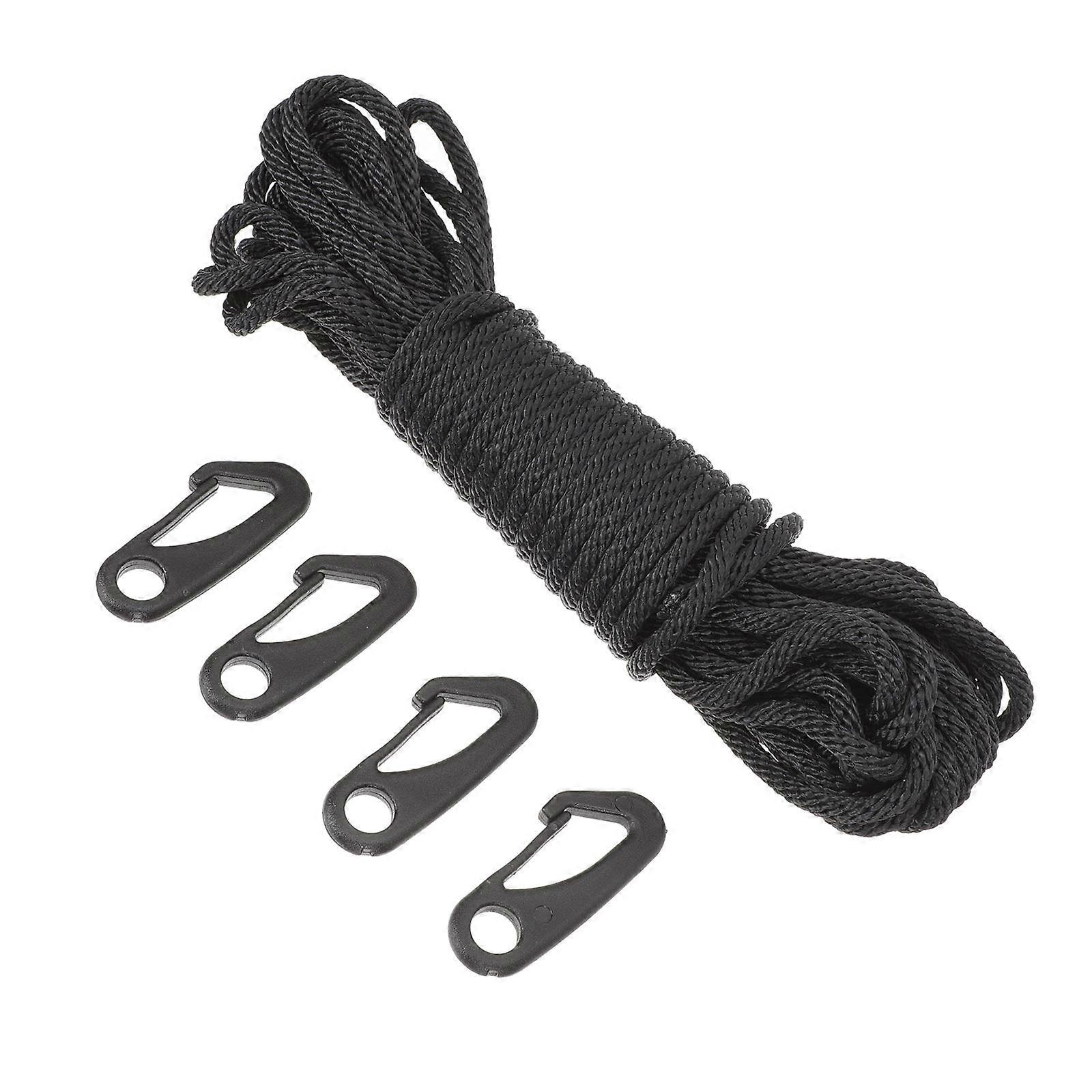Durable Braided Flagpole Replacement Rope with Hooks for Outdoor Lifting, Camping, Clothes Drying, DIY Knitting, and Bundling