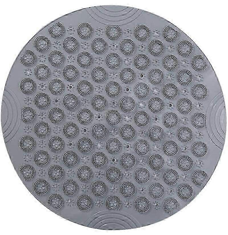 Αντιολισθητικό Στρογγυλό Χαλάκι Ντους 55x55 cm με Βεντούζες PVC & Τρύπες Αποστράγγισης - Χαλάκι Μπανιέρας με Μπάλα Μασάζ για Ενισχυμένη Ασφάλεια & Άνεση