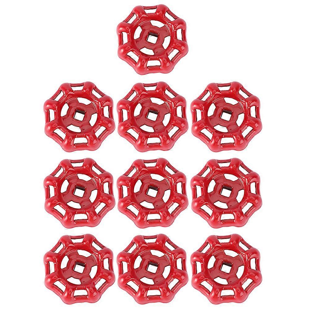 10Pcs Outdoor Faucet Handle Wheel 7X7mm Hole Valve Handle Square Control Smooth Function Red