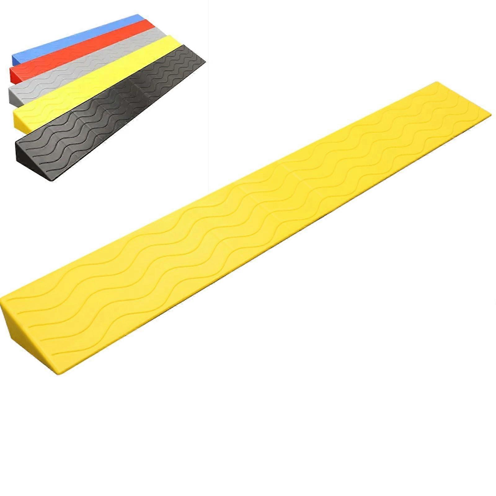 Kerb Ramp Wheelchair, Access Ramp Door Threshold Ramp, NonSlip (Yellow, 99x10x4.5cm)