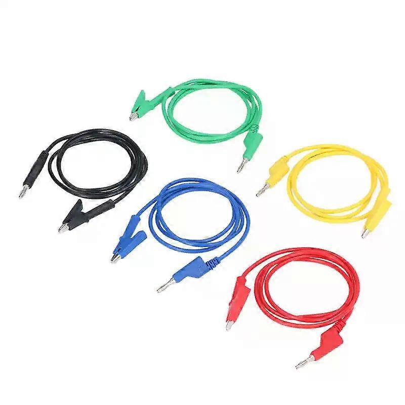 5Pcs Multimeter Probe Multimeter Test Lead Kit Banana Plug for Jaw Clamp Electrical Testing JT70054 Wire - 1